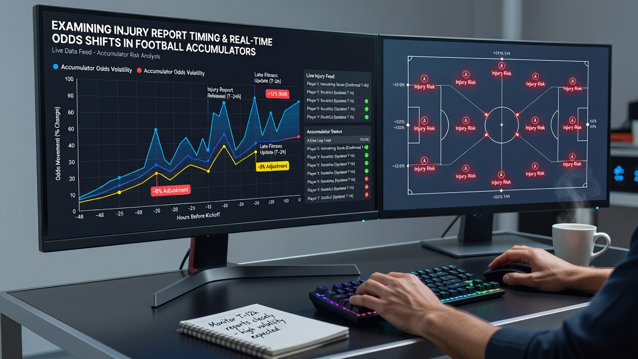 Grafiek van real-time odds veranderingen na blessure updates in accumulators